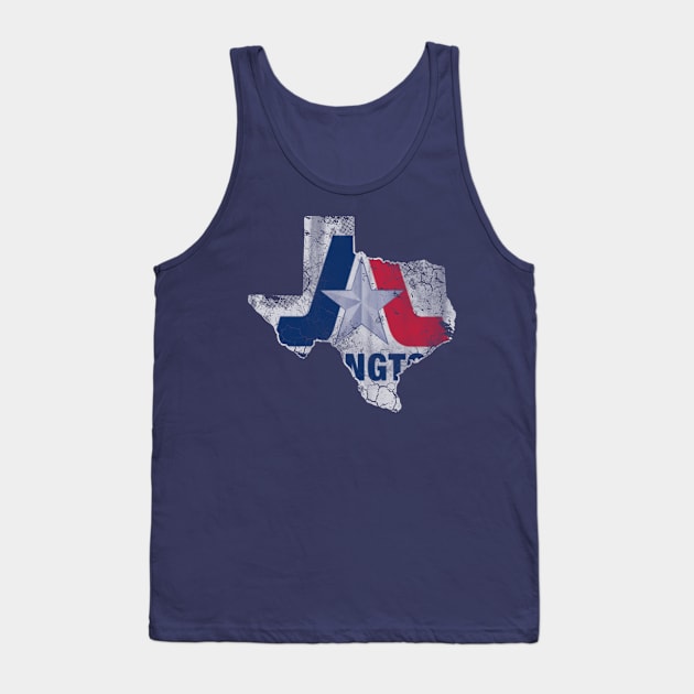 Arlington Texas Flag Map Vintage Fade Tank Top by E